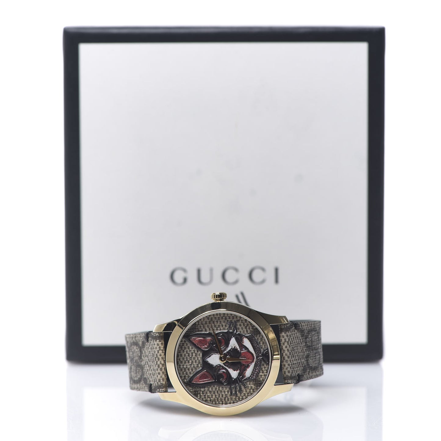 Stainless Steel Canvas 38mm G-Timeless GG Supreme Bosco Quartz Watch Brown