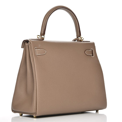 Hermes Togo Kelly Retourne 28 Etoupe 3 of 30