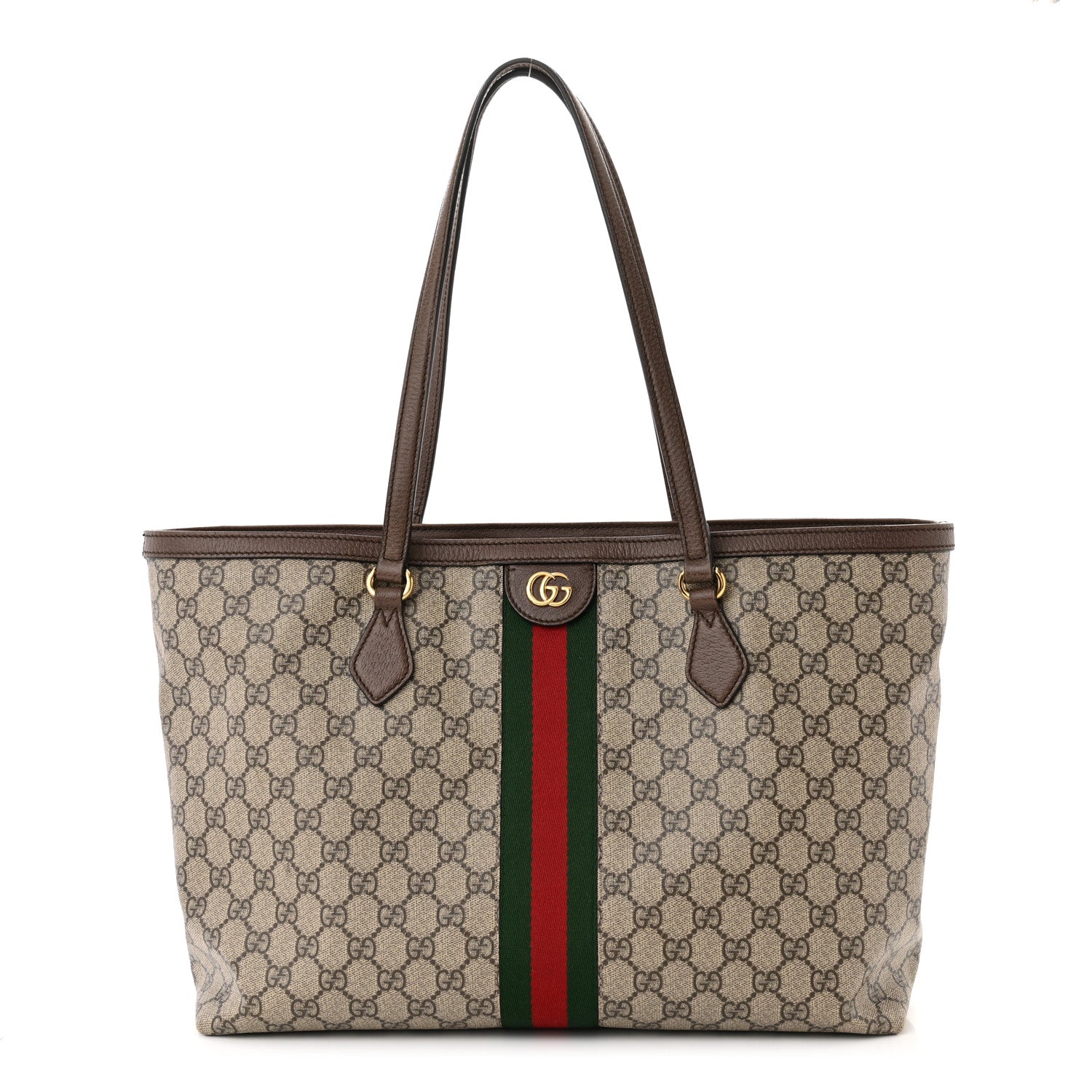 Gucci GG Supreme Monogram Medium Ophidia Shopping Tote Brown 1 of 12