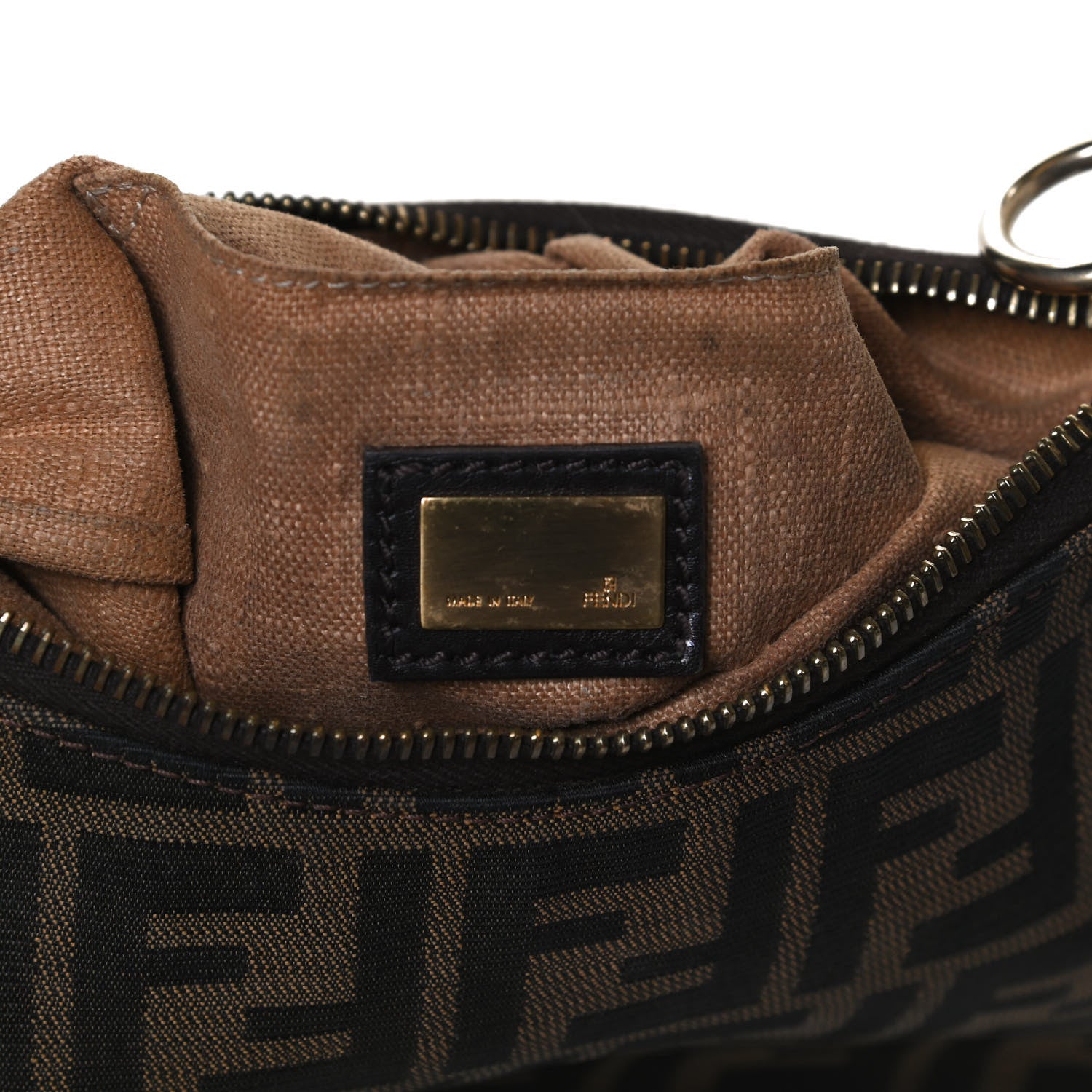 Fendi Zucca Small Hobo Tobacco Petrolio 6 of 14