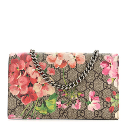 Gucci GG Supreme Monogram Blooms Chain Wallet Beige Multicolor Dry Rose 1 of 19