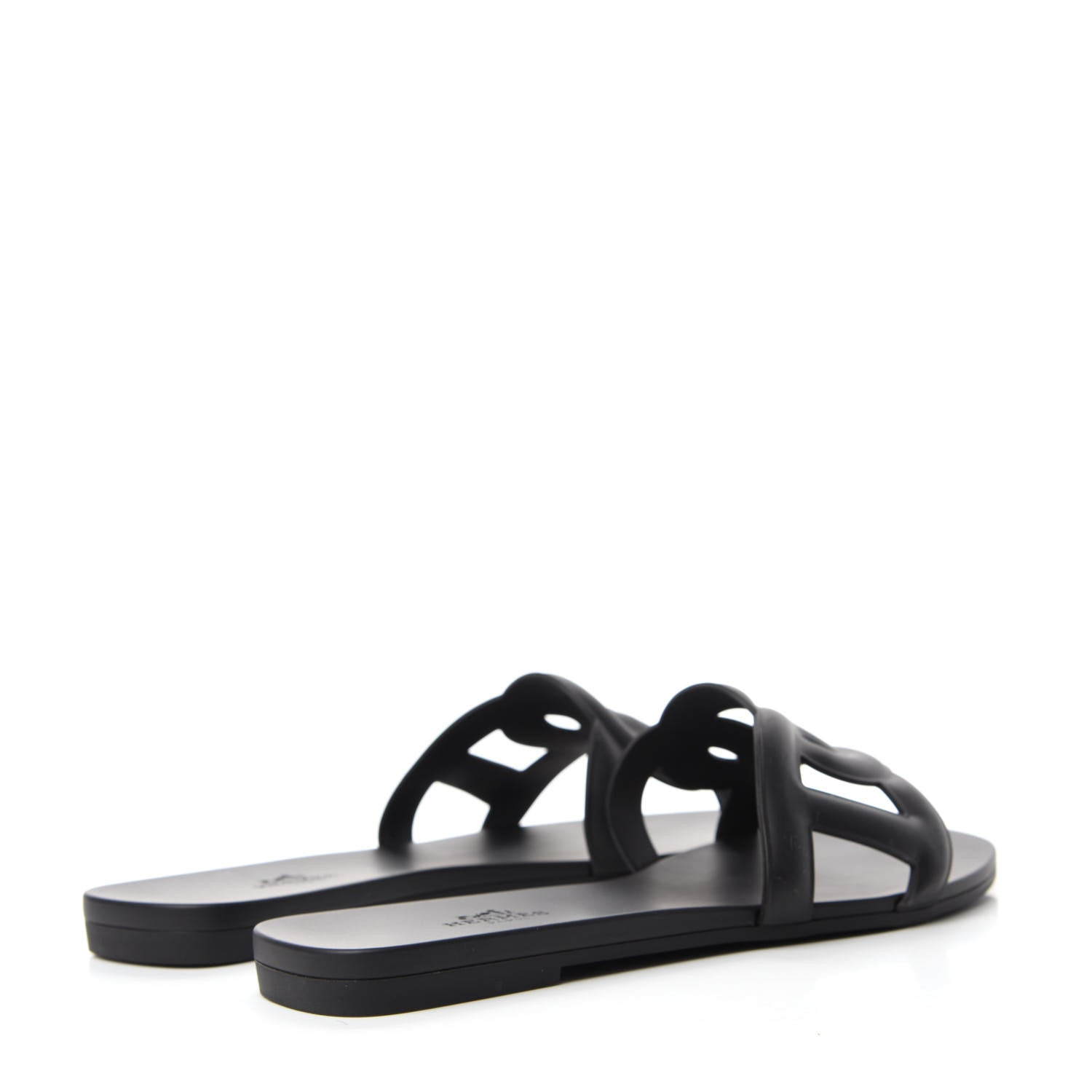 Hermes Rubber Aloha Sandals 38 Black 4 of 9