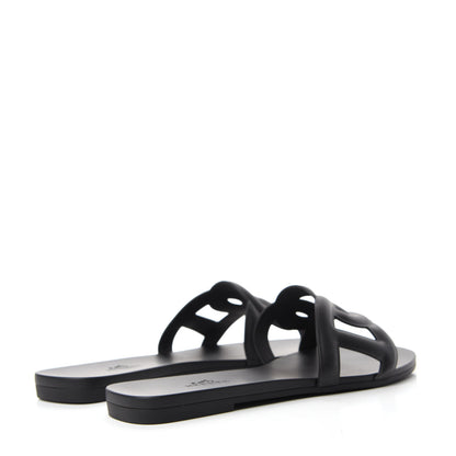 Hermes Rubber Aloha Sandals 38 Black 4 of 9