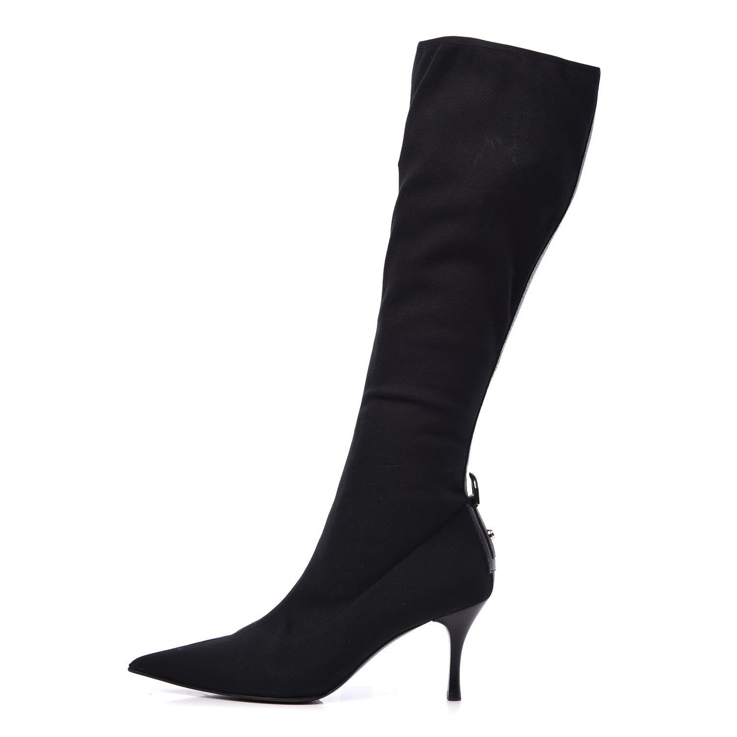Canvas D Ring Tall Boots 38 Black