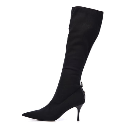 Gucci Canvas D Ring Tall Boots 38 Black 1 of 9