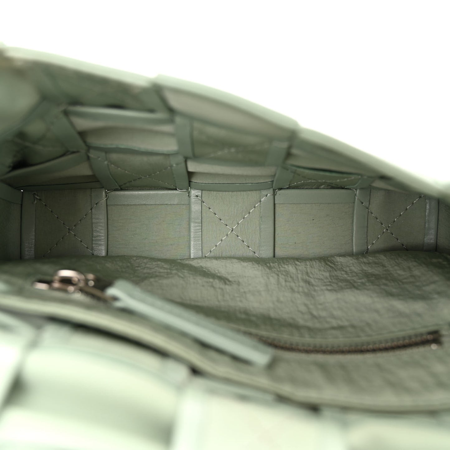 Paper Calfskin Maxi Intreccio Cassette Crossbody Bag Sage