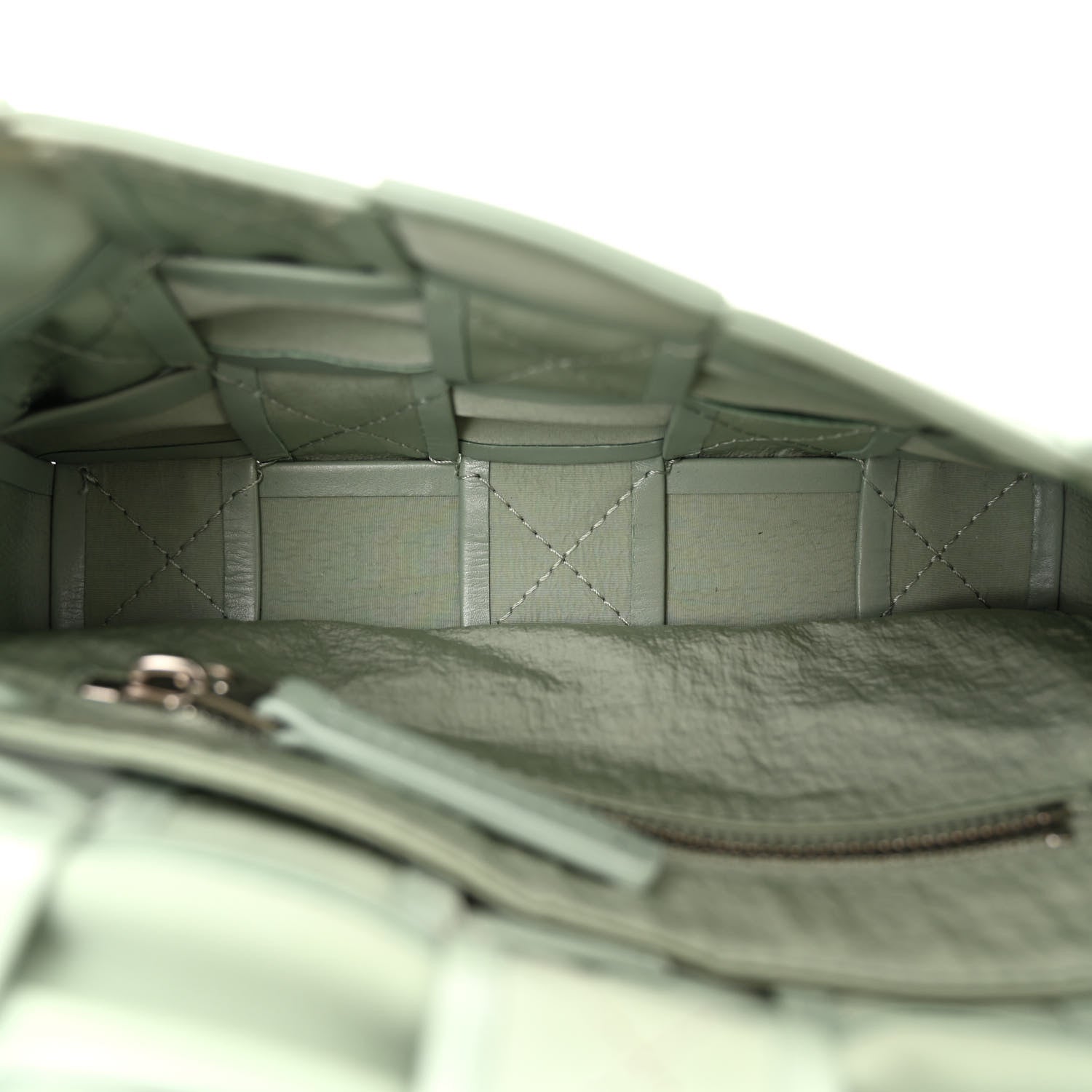 Bottega Veneta Paper Calfskin Maxi Intreccio Cassette Crossbody Bag Sage 5 of 10