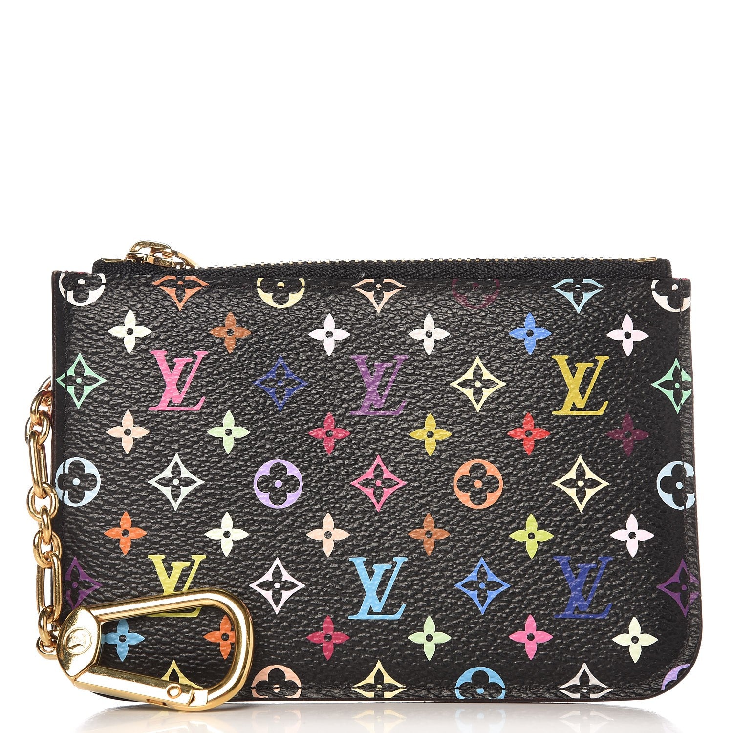 Louis Vuitton Monogram Multicolor Key Pouch Black Grenade 1 of 16