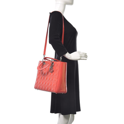 Christian Dior Patent Cannage Large Lady Dior Light Coral 2 of 13
