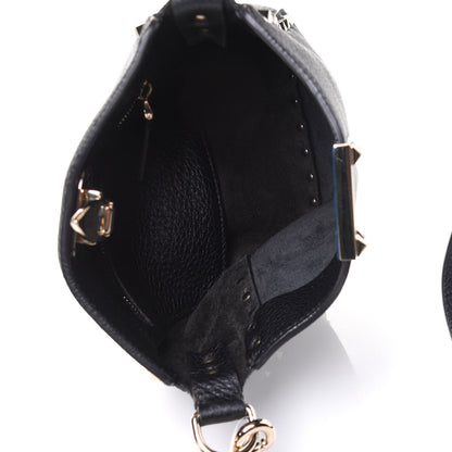 Valentino Garavani Pebbled Calfskin Mini Rockstud Flip-Lock Messenger Bag Black 4 of 4