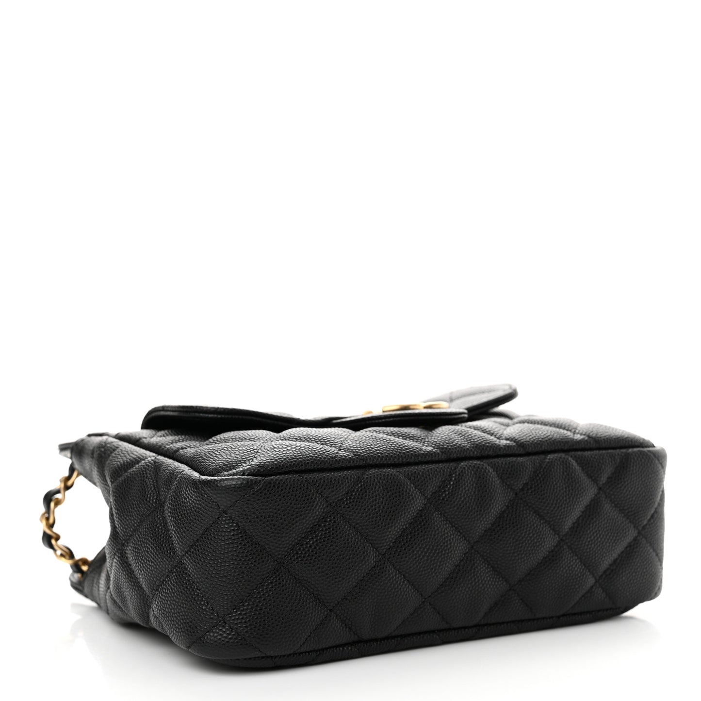 Caviar Quilted Small Wavy CC Hobo Black