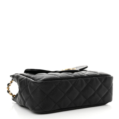 Chanel Caviar Quilted Small Wavy CC Hobo Black 4 of 11