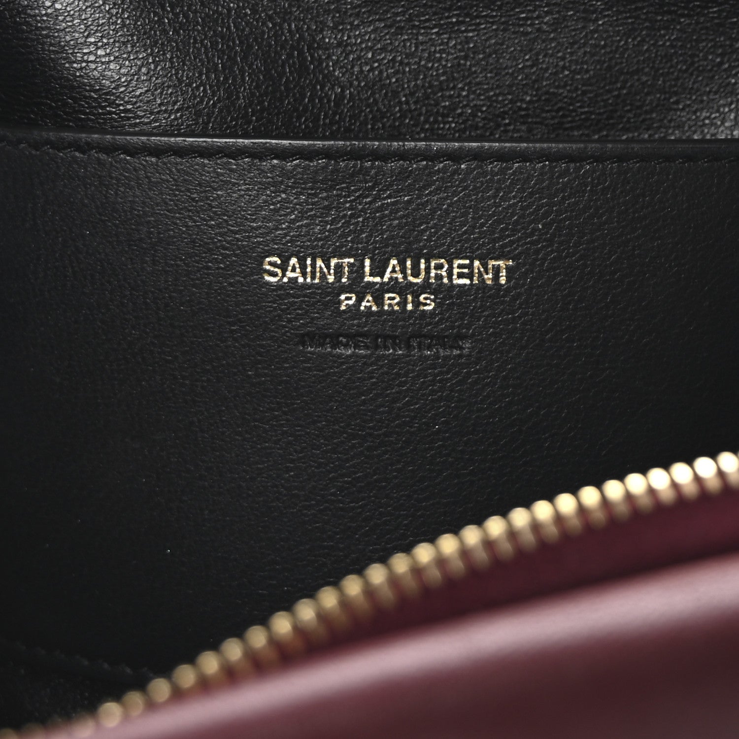 Saint Laurent Lambskin Long Calypso Pouch Rouge Merlot 6 of 7
