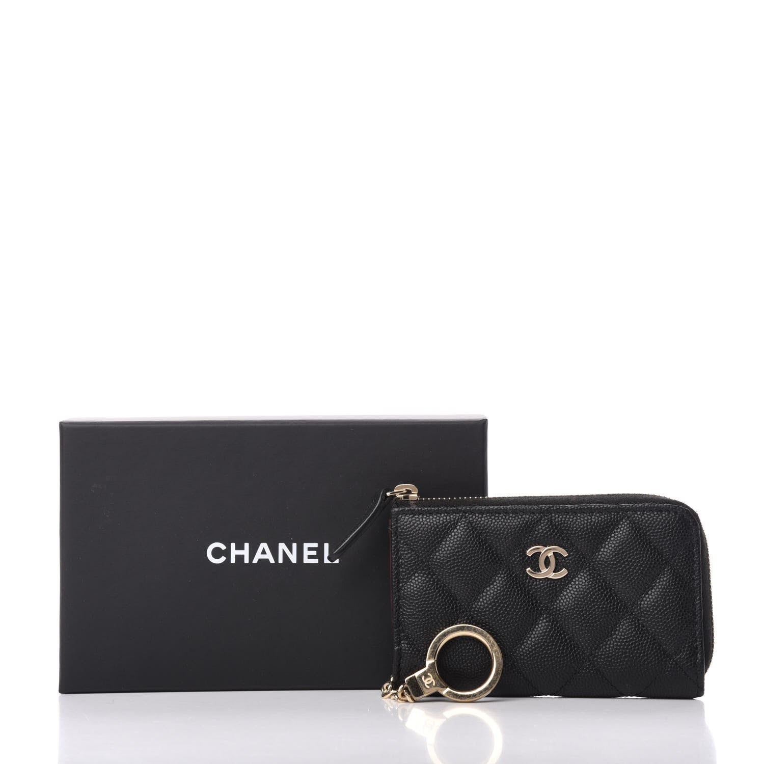 Chanel Caviar Quilted Zipped Key Holder Case Black 8 of 8