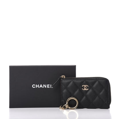 Chanel Caviar Quilted Zipped Key Holder Case Black 8 of 8