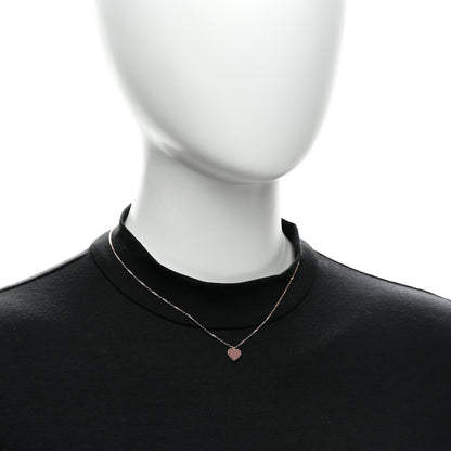 Van Cleef & Arpels 18K Rose Gold Carnelian Sweet Alhambra Heart Pendant Necklace 2 of 6