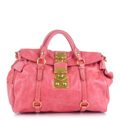 Miu Miu Vitello Lux Medium Bow Bag Rosa 1 of 8