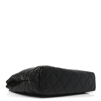 Saint Laurent Calfskin Quilted Cassandre Large Cosmetic Pouch Black 4 of 9