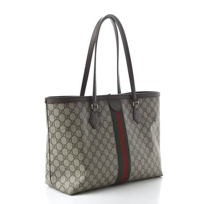 Gucci GG Supreme Monogram Medium Ophidia Shopping Tote Brown 3 of 11