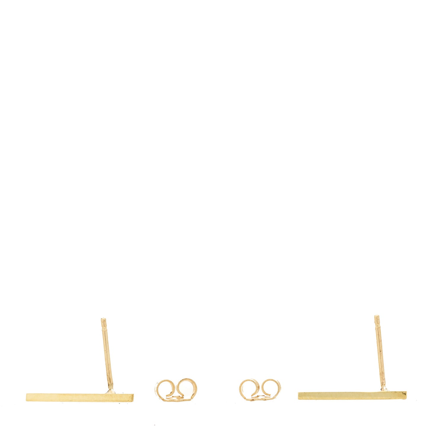 18K Yellow Gold Bar Stud Earrings