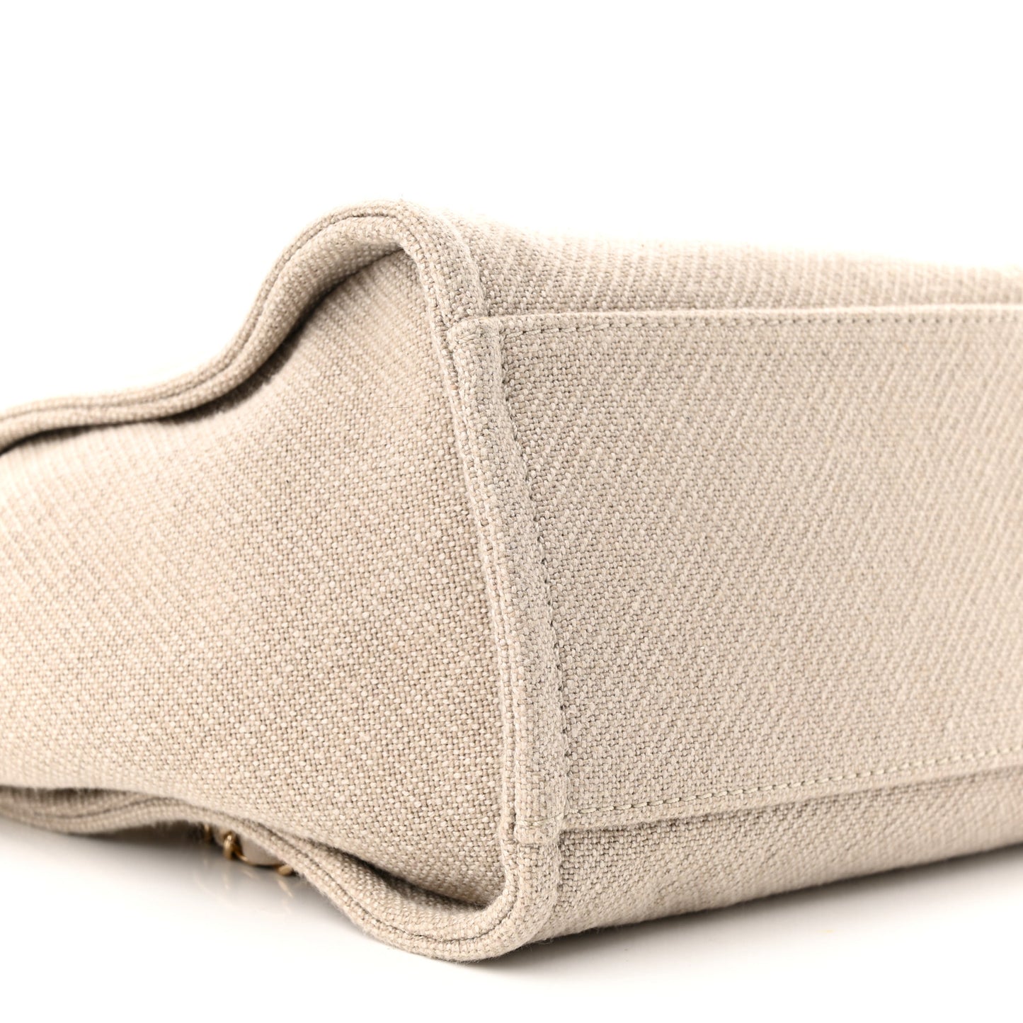 Mixed Fibers Calfskin Small Deauville Tote Beige White