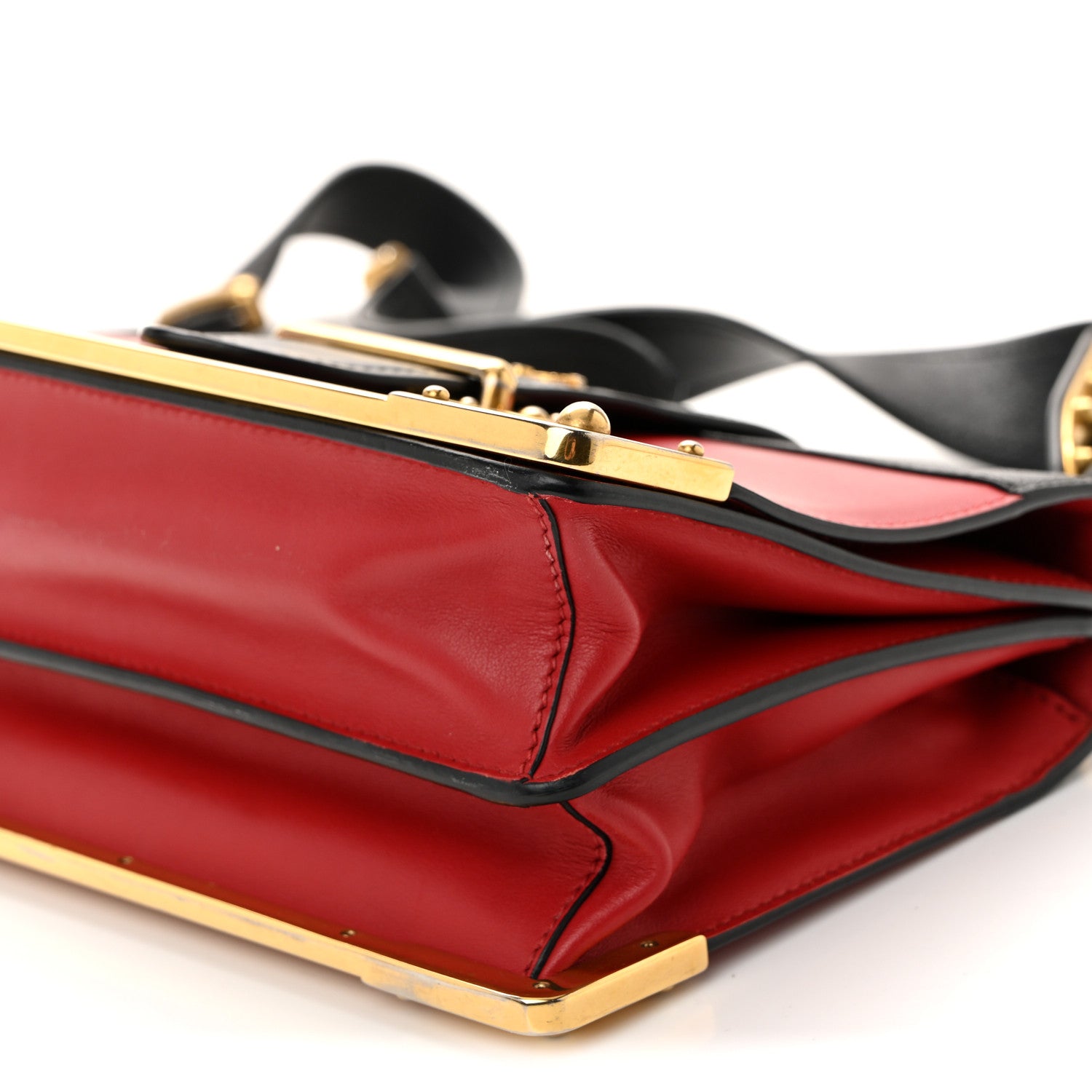 Prada City Calfskin Saffiano Cahier Bag Fuoco Black 1821708