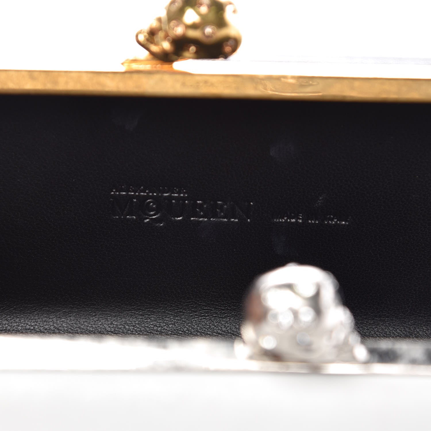 Alexander McQueen Nappa Twin Skull Box Clutch Black White 6 of 8