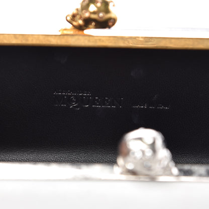 Alexander McQueen Nappa Twin Skull Box Clutch Black White 6 of 8