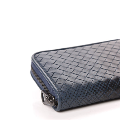 Bottega Veneta Nappa Intrecciato Gradient Spotted Zip Around Wallet Black Denim 5 of 10