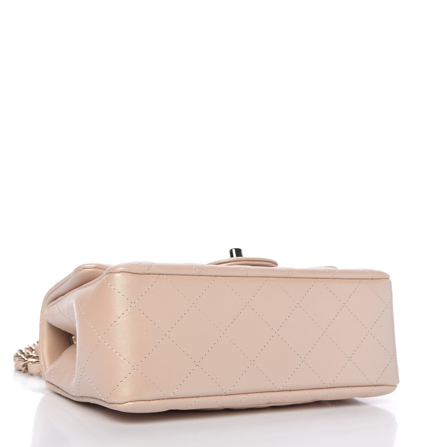 Chanel Iridescent Calfskin Quilted Mini Rectangular Flap Beige 4 of 11