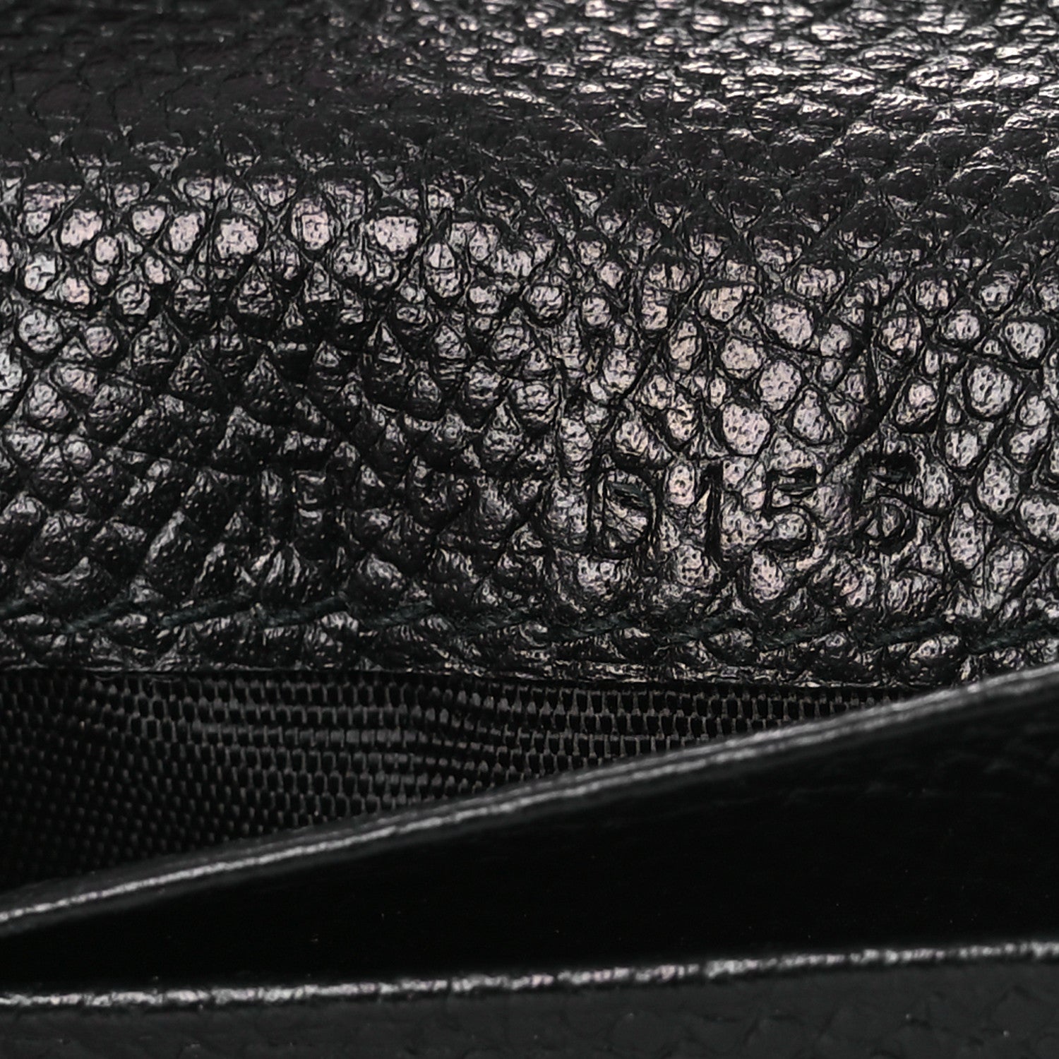 Salvatore Ferragamo Pebbled Calfskin Flap Card Holder Black 9 of 9