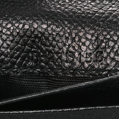 Salvatore Ferragamo Pebbled Calfskin Flap Card Holder Black 9 of 9