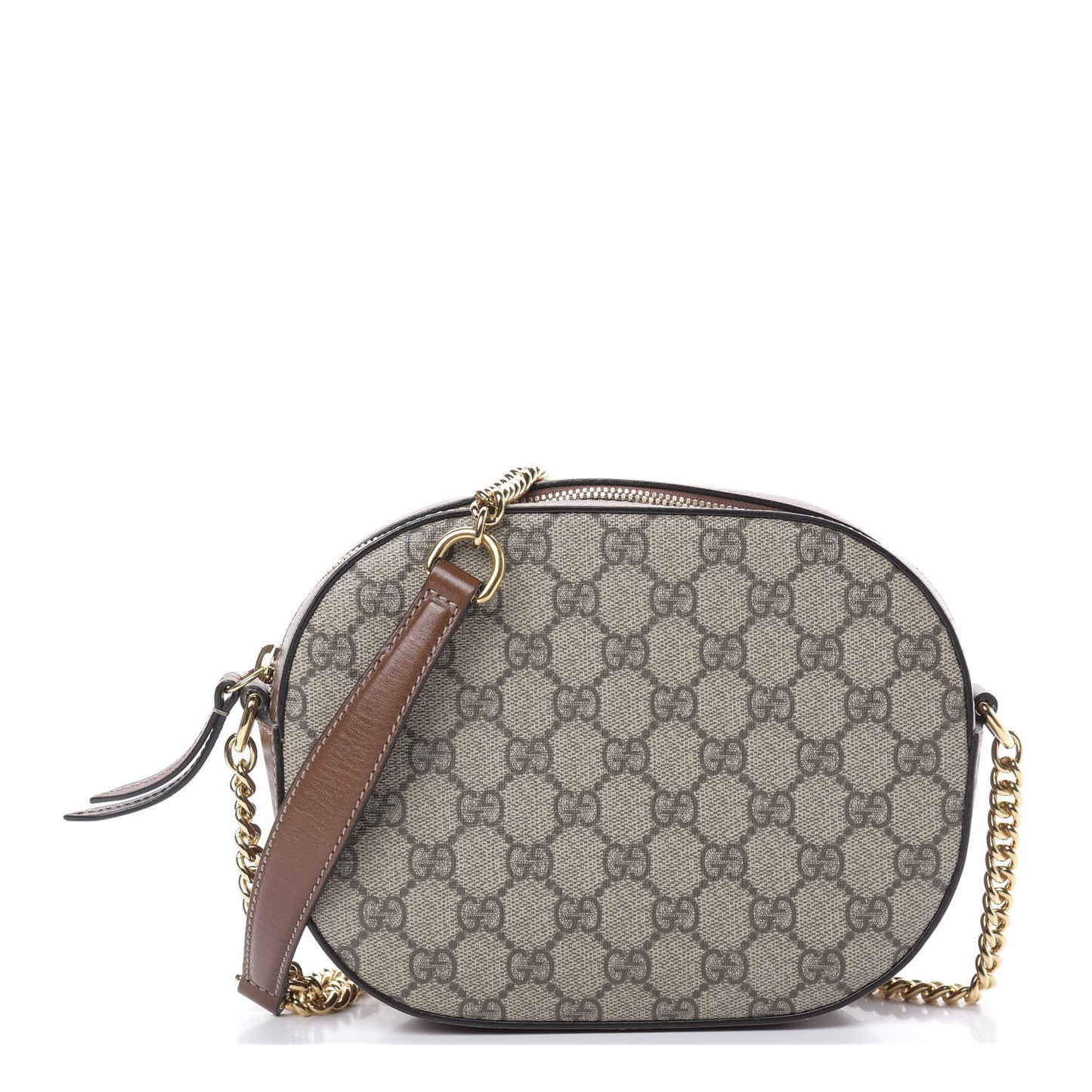 GG Supreme Monogram Cuoio Toscano Mini Chain Shoulder Bag Beige Ebony Cuir