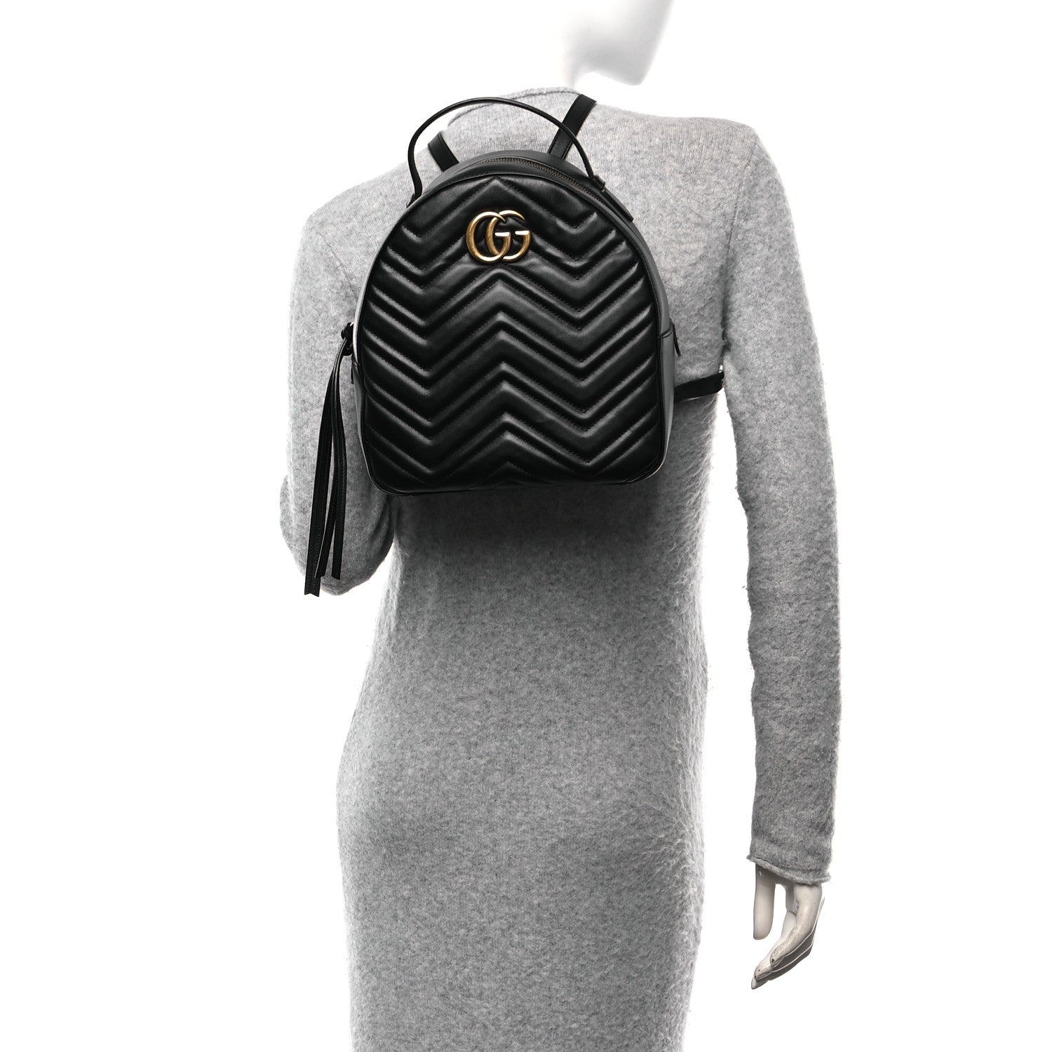 Gucci Calfskin Matelasse GG Marmont Backpack Black 2 of 10