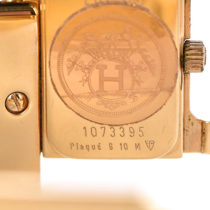 Hermes Stainless Steel Enamel 19mm Printed Horse Loquet Quartz Watch Black 7 of 7