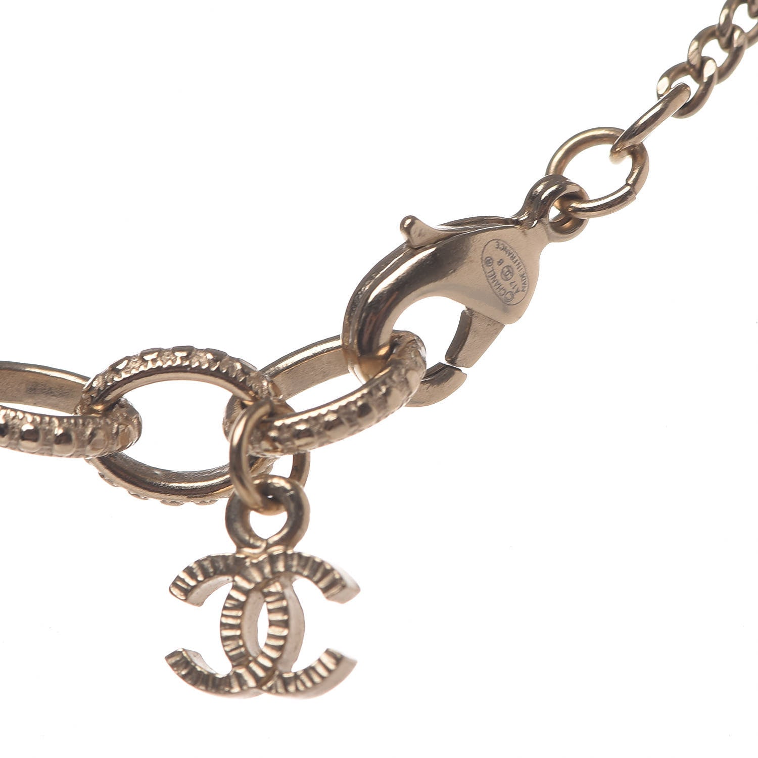 Chanel Metal Resin Star CC Necklace Silver Gold 5 of 5