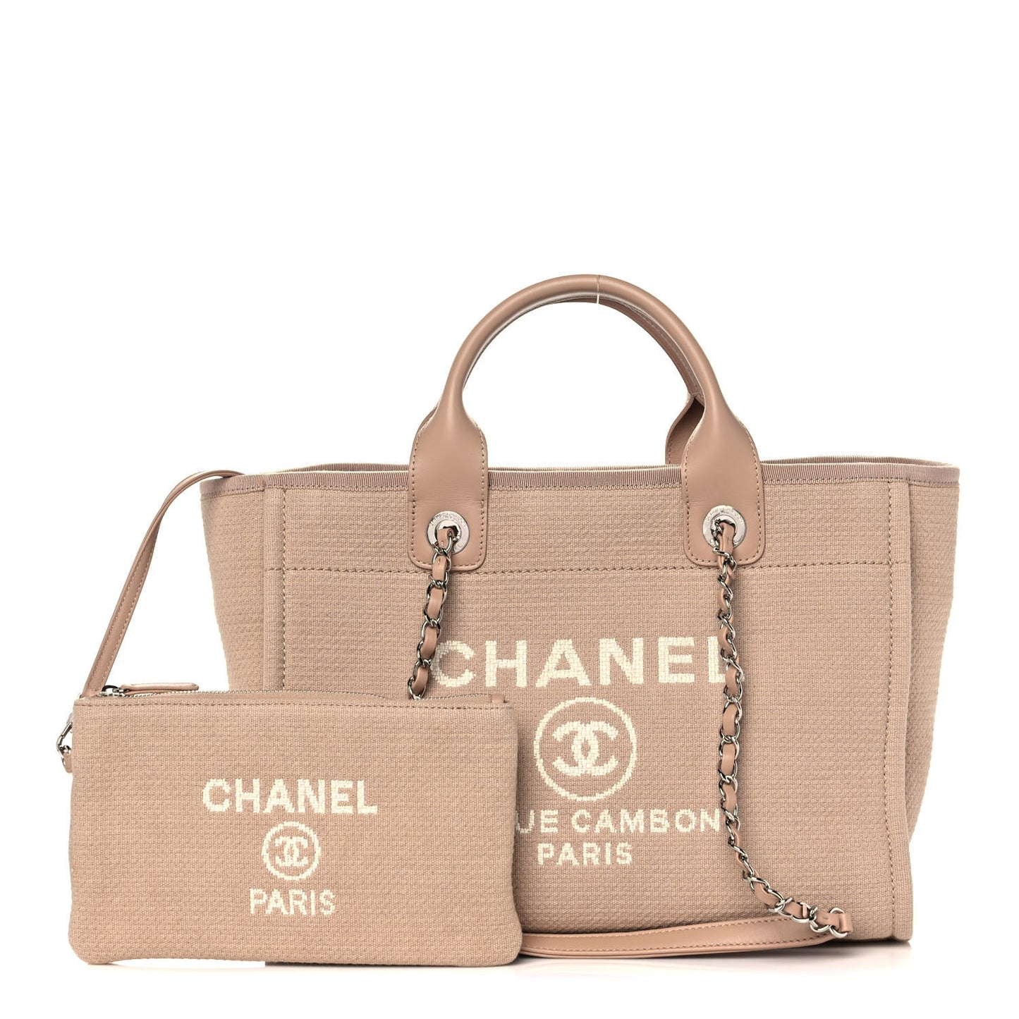 Mixed Fibers Small Deauville Tote Beige