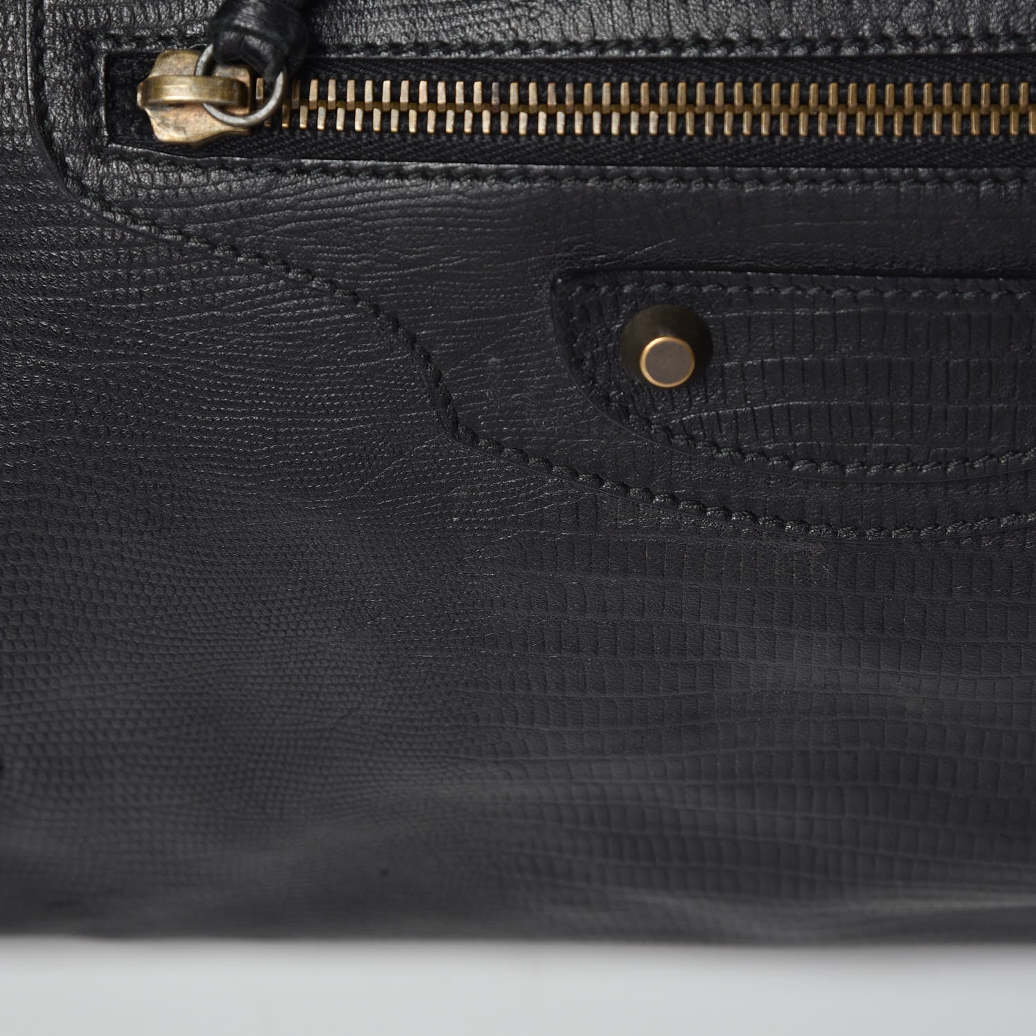 Balenciaga Agneau Lizard Embossed Classic Hardware City Black 10 of 13