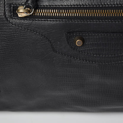 Balenciaga Agneau Lizard Embossed Classic Hardware City Black 10 of 13