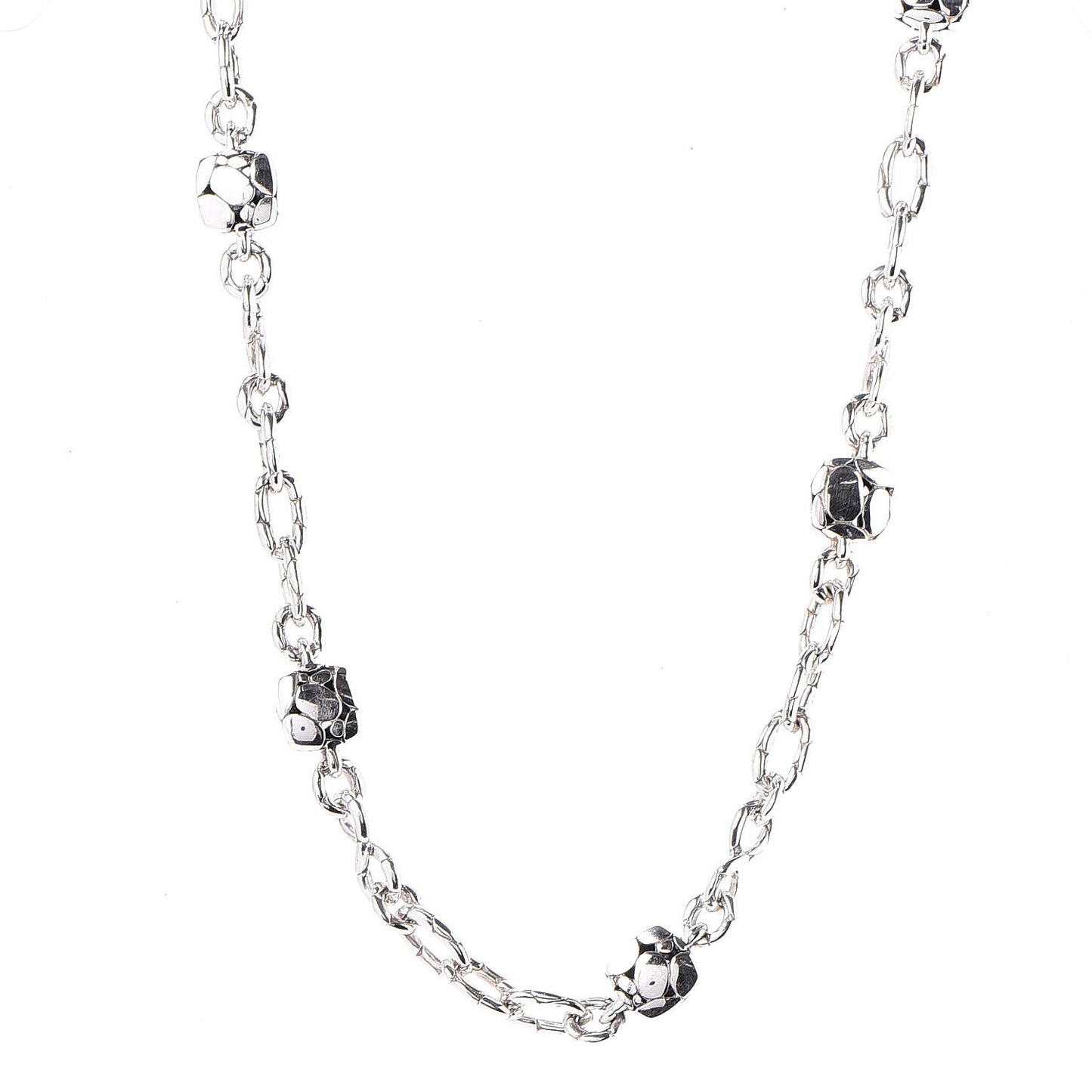 Sterling Silver Kali Square Station Sautoir Necklace