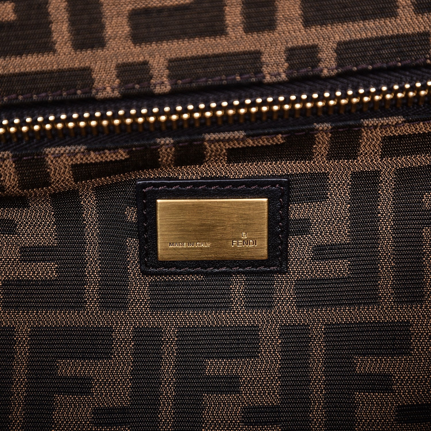 Fendi Goatskin Zucca Large Peekaboo Iconic Satchel Cuoio Tobacco Moro 7 of 16