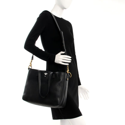 Christian Dior Grained Calfskin D-Bee Shopper Black 2 of 10