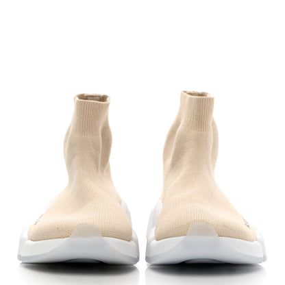 Balenciaga Technical 3D Recycled Knit Bi-Color Womens Speed 2.0 Transparent Sole Sneakers 36 Light Beige White 2 of 11