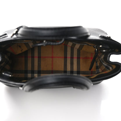 Burberry Derby Calfskin House Check Small Banner Tote Black 5 of 12