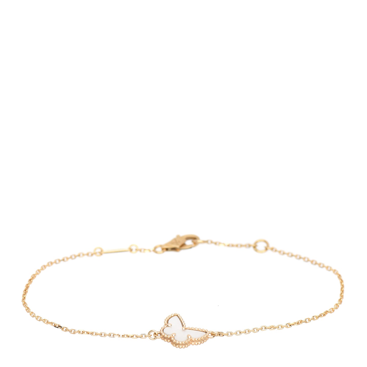 18K Yellow Gold Mother of Pearl Sweet Alhambra Butterfly Bracelet
