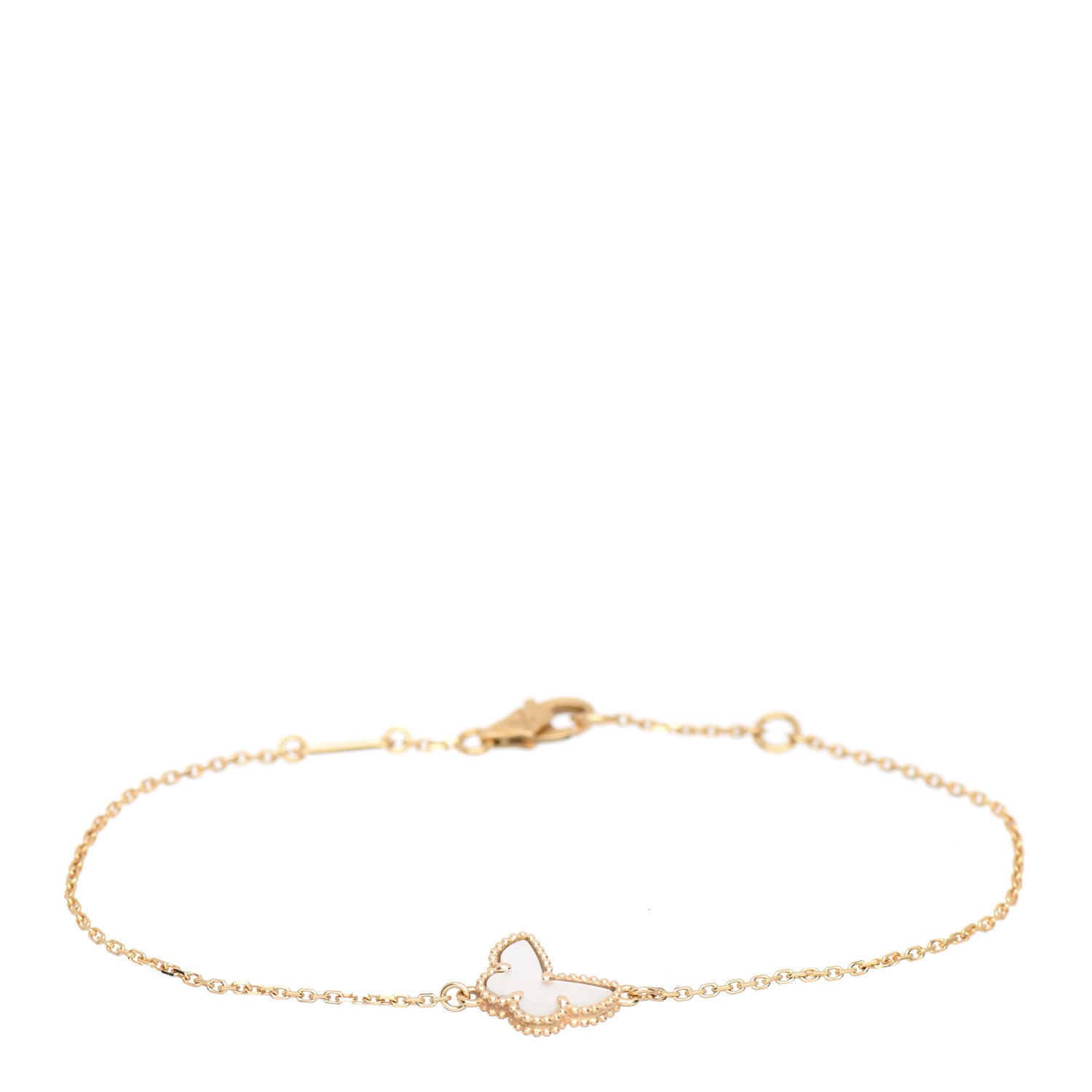 Van Cleef & Arpels 18K Yellow Gold Mother of Pearl Sweet Alhambra Butterfly Bracelet 1 of 4
