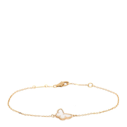 Van Cleef & Arpels 18K Yellow Gold Mother of Pearl Sweet Alhambra Butterfly Bracelet 1 of 4