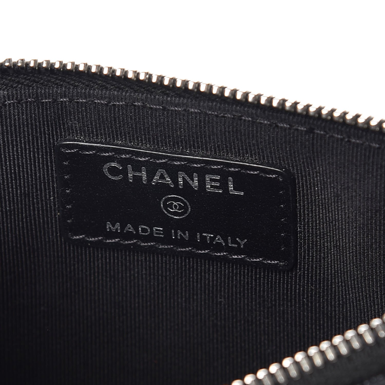 Chanel Iridescent Caviar Quilted Classic Zip Pouch Black 6 of 10
