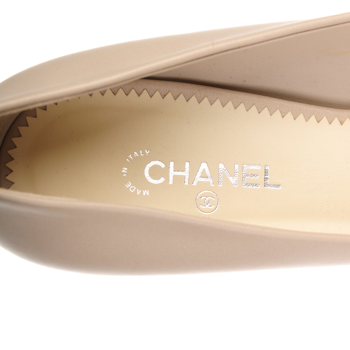 Lambskin Cap Toe CC Pumps 37.5 Beige Black