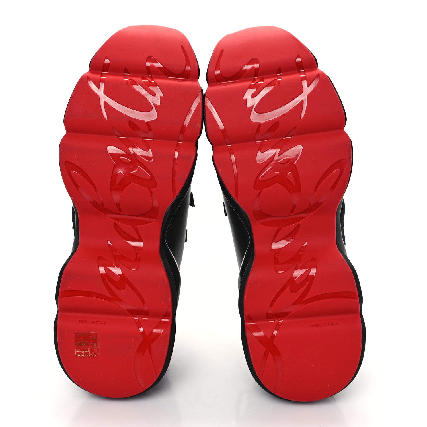 Christian Louboutin Neoprene Calfskin Mens Red Runner Flat Sneakers 42 Black 5 of 8
